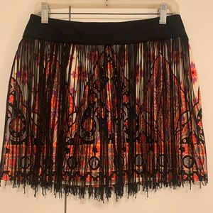 Nanette Lepore fringe skirt